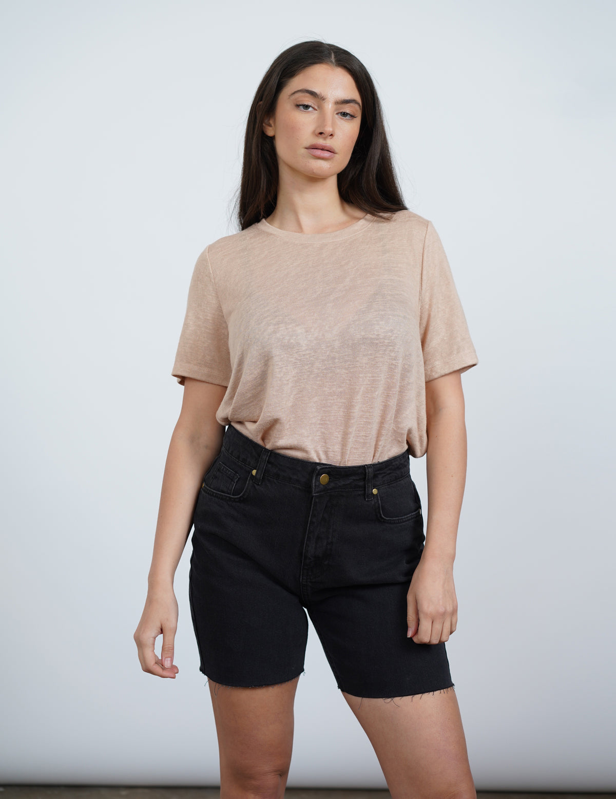 MOM SHORT ג'ינס קצר שחור
