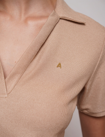 Alef Alef | אלף אלף - בגדי מעצבים | חולצת פולו DAHLIA זהוב