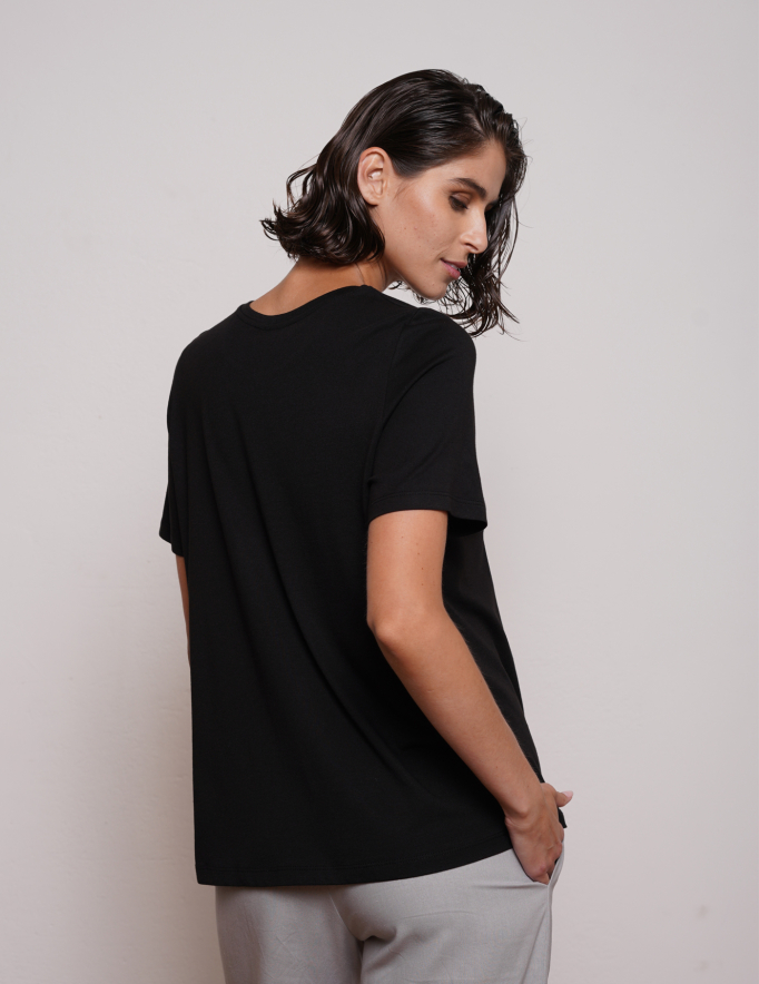 Alef Alef | אלף אלף - בגדי מעצבים | NO 21 SLIM T-SHIRT BLACK
